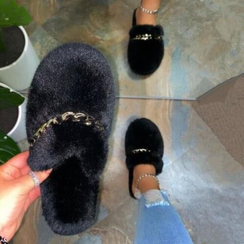 HOT flat non-slip durable casual sandals fashionable 2020 new autumn /winter fleece warm comfortable furry home women slippers