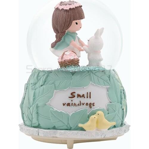 Dream princess crystal ball music box rotating night light music box ten year old girl childrens birthday present ornament