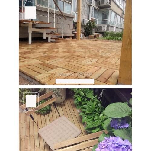 Outdoor anticorrosive wood flooring garden outdoor balcony floor waterproof non slip floor solid wood splicing floor tile