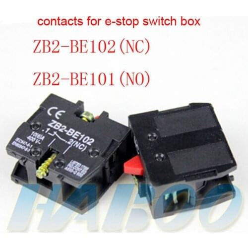 NO NC contacts for emergency stop switch box ZB2-BE102(NC),ZB2-BE101(NO)