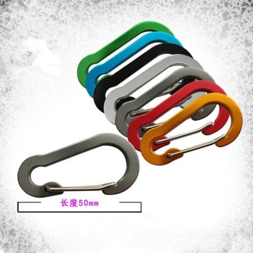 New 5pcs Outdoor Climbing Quickdraws Aluminum Alloy Carabiner keychains Spring Snap Clip Hooks Keychain Carabiners