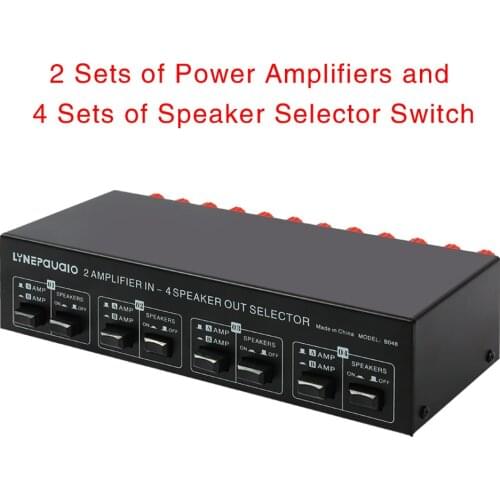 2 in 4 out passive power amplifier speaker selector switcher speaker switch splitter partition comparator lossless