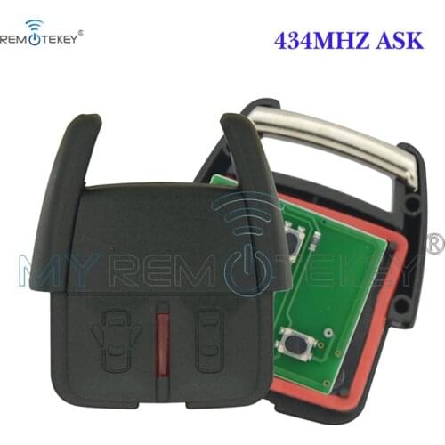 Remtekey Remote key fob 2 button 433Mhz for Opel VECTRA ASTRA ZAFIRA CORSA