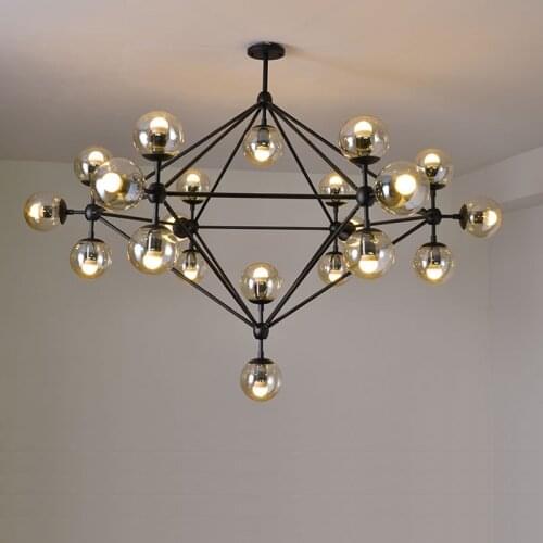 Modern Chandelier Lighting for Living Room Nordic Ball Chandelier Black Color Dinning Room Light Fixture/LED Lamp Luster Lampara