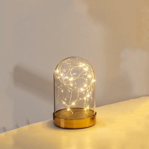 10*13cm Small Size Cylinder Glass Dome Vase Home Decoration Creative Metal Base Transparent Cover DIY Friend Gift Wedding Prop