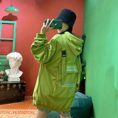 Harajuku Street hip hop, handsome, big pocket embroidery, oversize hooded hoodie mens and womens fall hoodies sweatshirts