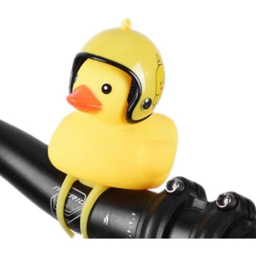 Small Yellow Bike Duck Bicycle bell Luminous/Normal Airscrew Helmet Duck Ducky Dicycle Wind Motor Riding Cycling Lights Horn