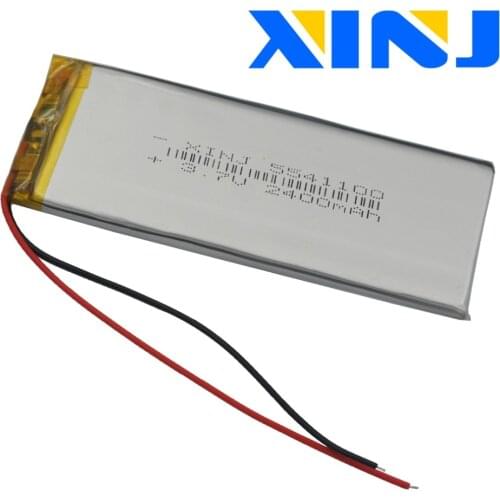 XINJ 3.7V 2400mAh Lithium Polymer Battery lipo 5541100 For GPS Portable TV Video player Plate PAD MID Portable DVD Tablet PC PSP