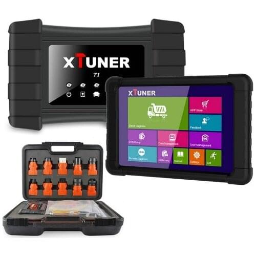 XTUNER T1 for trucks excavators construction vehicles diagnosis ABS Airbag DPF OBD2 Scanner for Diesel Trucks+Tablet VPECKER T1