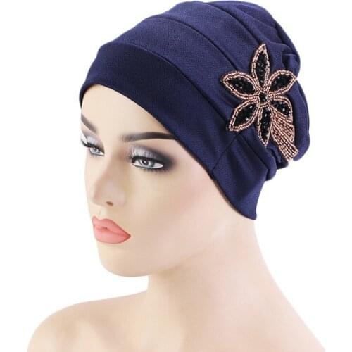 Women Diamond accessories Sleep Chemo Hat Beanie Turban Hat Scarf Cancer Chemo Beanie Cap Muslim Hijab Headwear Head Wrap Hair