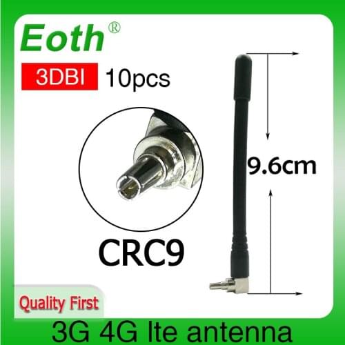 10pcs 3G 4G lte antenna 3dbi with CRC9 plug connector antena 1920-2670Mhz directional antenne for 4g wireless modem lte repeater