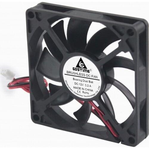 100 Pcs Gdstime DC 12V 2Pin 8015 80mm*80mm*15mm Dual Ball Bearing Brushless Cooler Cooling Fan 80mm x 15mm 8cm