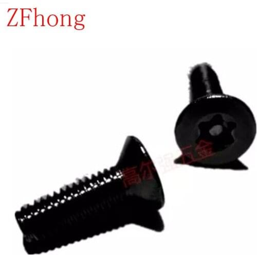 100pcs/lot M2.5*4/5/6/8/10 Steel with black Security Screw Torx Flat countersunk Head Tamper Proof Screws