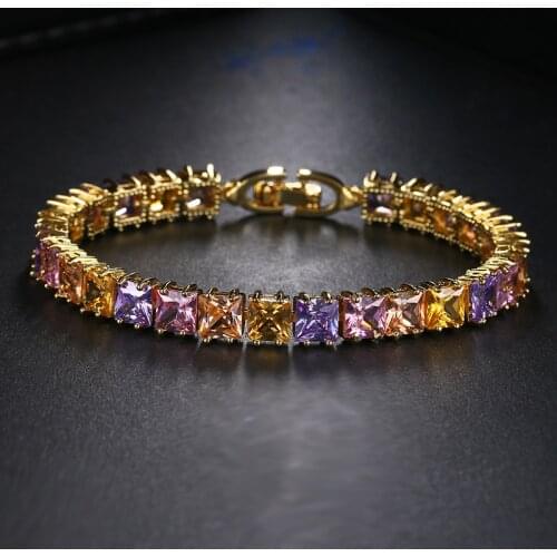 2017 NoEnName_Null Brand New Chain Link Bracelet Flower Pattern Fashion Gold Color Bracelets For Women Accessories