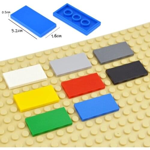 2x4 Educational Creative Size DIY Building Blocks Figure Bricks Ceramic Tile MOC Bricks Smooth Flat Tiles Toys for Children