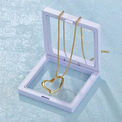 3D Floating Photo Frame Shadow Box Jewelry Packaging Display Stand Suspended Box Ring Pendant Stand Protect Jewelry Display Box