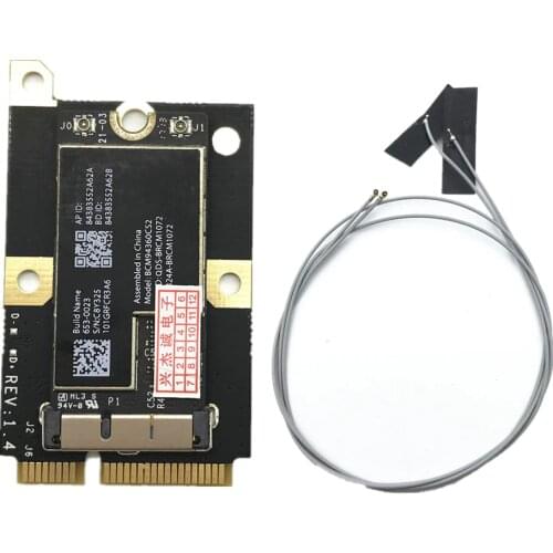 802.11AC BCM94360CS2 867Mbps Airport WiFi WLAN Card Bluetooth 4.0& MINI PCI-E Adapter&Antennas