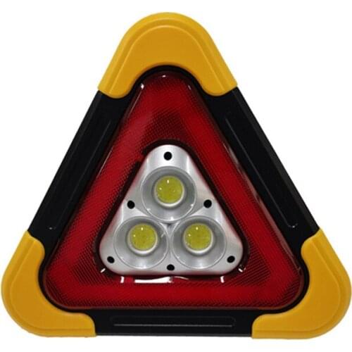 Car Accessories Solar USB Charging Multi-functional Tripod Warning Lamp COB Work Light Emergency Light For Auto Yellow Angle