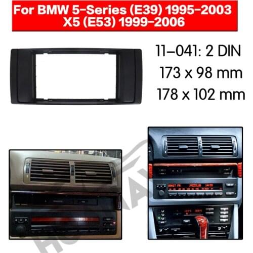 HUANAV Car Radio stereo Fitting installation adapter fascia For1995-2003 BMW 5 (E39),1999-2006 X5 Stereo Frame Audio Fascias