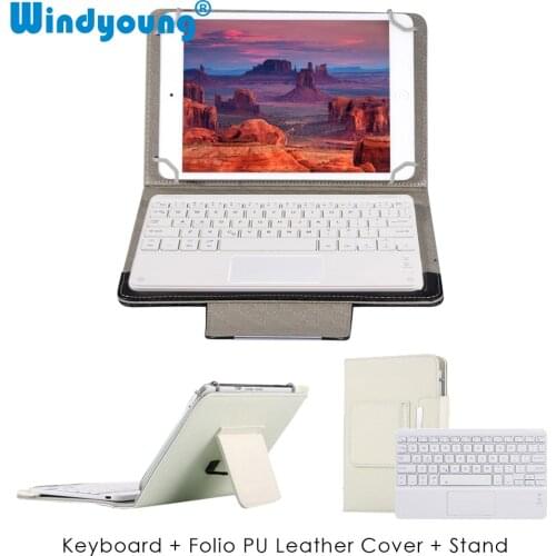 Touchpad Wireless Bluetooth Keyboard For iPad Tablet Phone Universal Portable Mini Wireless Bluetooth Keyboard With Leather Case