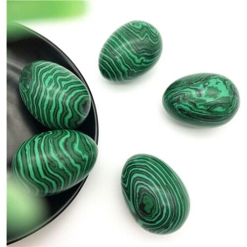 Drop SHipping Big Size Malachite Egg Shaped Stone Quartz Crystal Healing Reiki Gifts Crafts Natural Stones and Crystals
