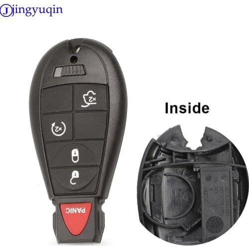 Jingyuqin 5 Buttons Replacement Smart Remote Car Key Fob Shell Case Styling Cover For Chrysler For Jeep /Dodge