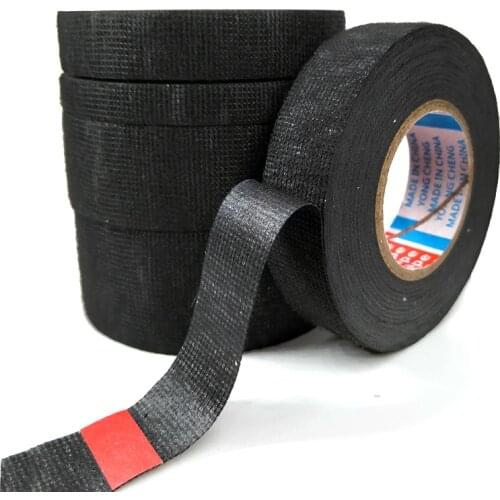 Free Shipping 9/15/19/25/32mmx15m Heat-resistant Fabric Adhesive Tape Wiring Harness Tape Looms Fabric Cloth Tape Adhesive Tape