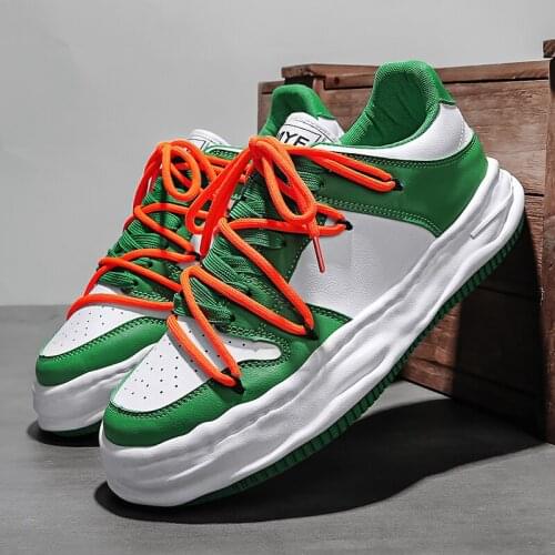 Brand PU Men Sneakers Large Non Slip Mens Vulcanize Shoes Thick Bottom Running Shoes Men Tenis Masculino Board Shoes for Men