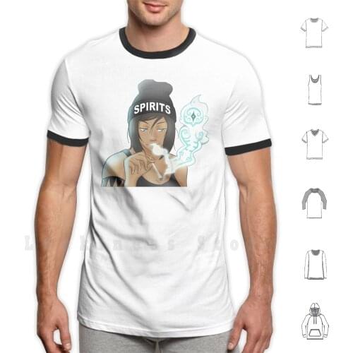 Korra In High Spirits T Shirt Cotton Men DIY Print Korra Tlok Raava Spirit Spirits Smoke High