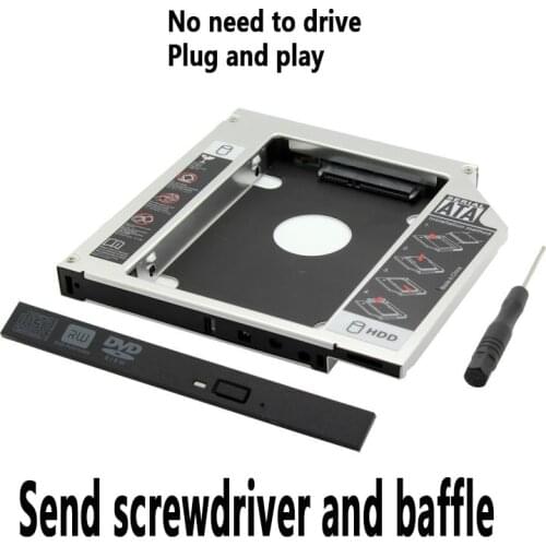 New 12.7mm Aluminum Metal Material 2nd HDD Caddy SATA To SATA 2.5" SSD HDD Case For Laptop ODD DVD/CD-ROM Optibay