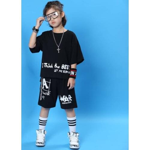 Summer 2021 New Pure Cotton Fashion Children Hip hop Shirt Children T-Shirts Boy Girls Unisex Streetwear clothes Suit 2Pcs/sets