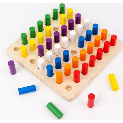 New Educational Games Cylinder Socket Blocks Wooden Math Toys For Children 1-3 Years Old Montessori Materials Montessori Toys