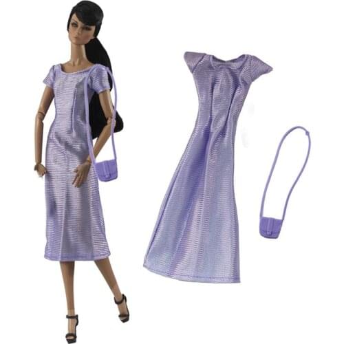 Barbie Clothes Handmade Doll Dress Office Suit Purple Skirt Party Dress Doll Clothes For Barbie Doll Accessories Girl Toys