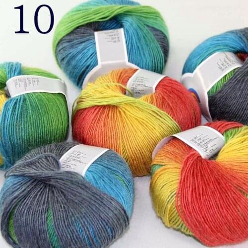 Sale Soft 6X50gr ballCashmere Wool Colorful Rainbow Wrap Shawl DIY Hand Knit Yarn Fuchsia Blue Aqua Green 524-10-6