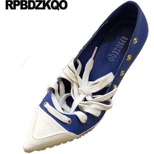 Scarpin shoes pointed toe 8cm designer women sexy white high heels lace up size 4 34 chic 2019 pumps wine red denim royal blue