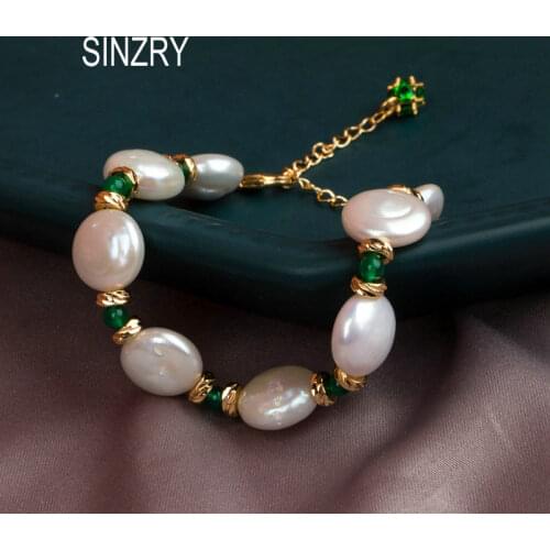 SINZRY original handmade goegous natural baroque button natural pearl charm bracelets fashion trendy jewelry for female
