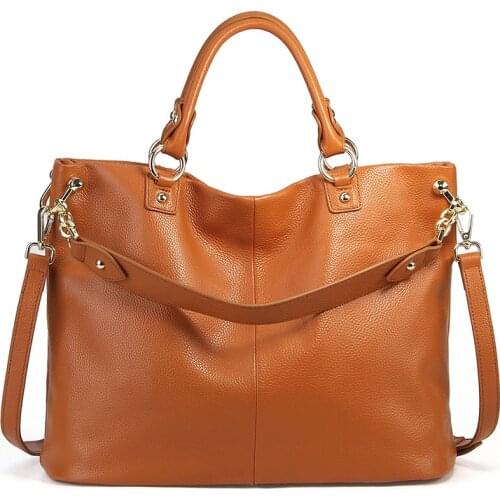 High-End First Layer Cowhide Ladies Handbags European And American Fashion Leather Handbags Shoulder Messenger Tote Bag35*15*28