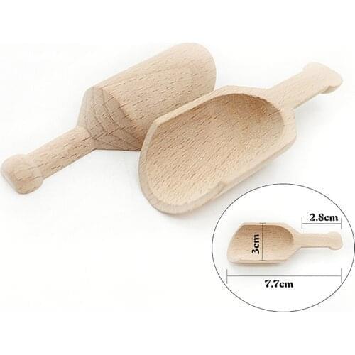 Long Handle Soup Spoons Mini Beech Wood Single Head Large Wooden Salad Dinner Serving Mixing Spoon Cutlery Set