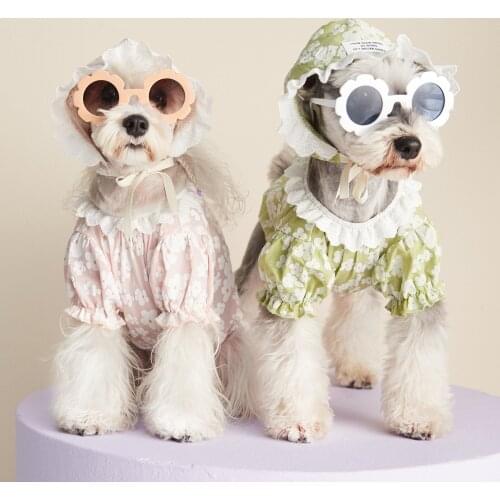 Dog Supplies Pet Clothes Spring And Summer lace Flower Shirt Teddy Schnauzer Shiba Inu Cat Bichon Dog Costume Dog Supplies