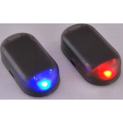 Universal Car Fake Solar Power Alarm Lamp Security System Warning Theft Flash Blinking Car Anti-Theft Caution LED Light Red/Blue