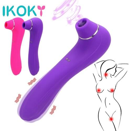 IKOKY 10 Speeds Tongue Vibrating Clitoral Stimulator Nipple Sucking Clit Sucker Vibrator Oral Licking Sex Toys for Women