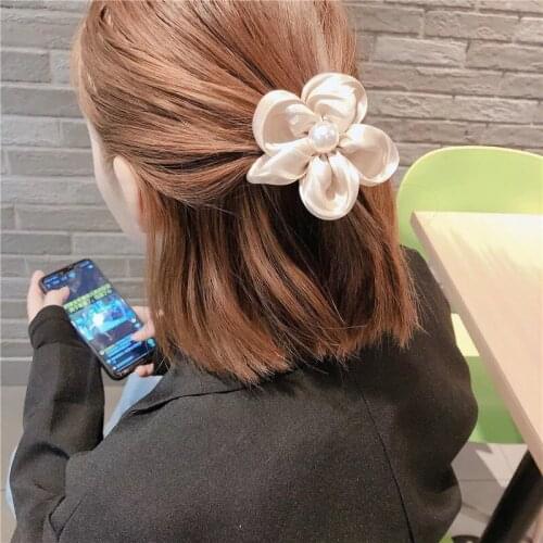 Vintage Pearl Hair Ties for Women Fashion Flower Hair Bands Girl Hair Accessories