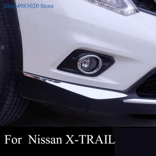 For Nissan X-trail X Trail T32 Rogue 2014 2015 2016 Front Bumper Corner Protector Cover Trim ABS Chrome Car Accessories 2pcs