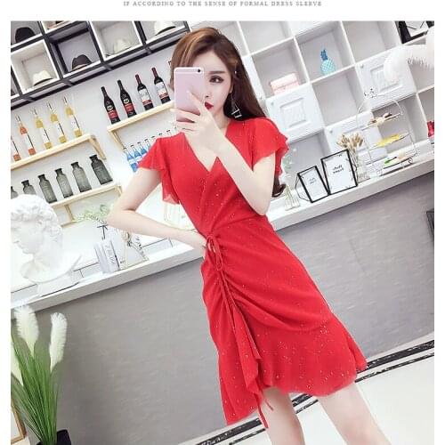 ZC1808 2020 New summer show thin fashion women sexy temperament tight wrap hip dress cheap wholesale