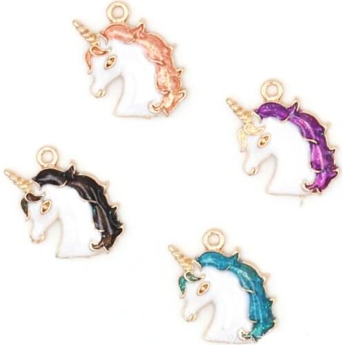 10pcs/Lot Unicorn Diy Handmade Oil Enamel Charms Design for Jewelry Making Earring Bracelet or Necklace