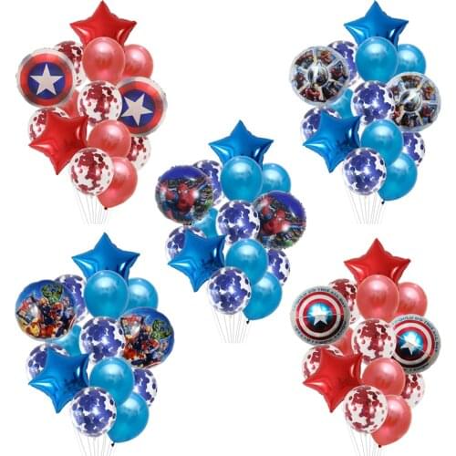 14pcs Spider Supper Hero Man iron man Mylar Foil Balloon Number Foil Balloon Birthday Party Decoration Supplies Childrens Gifts