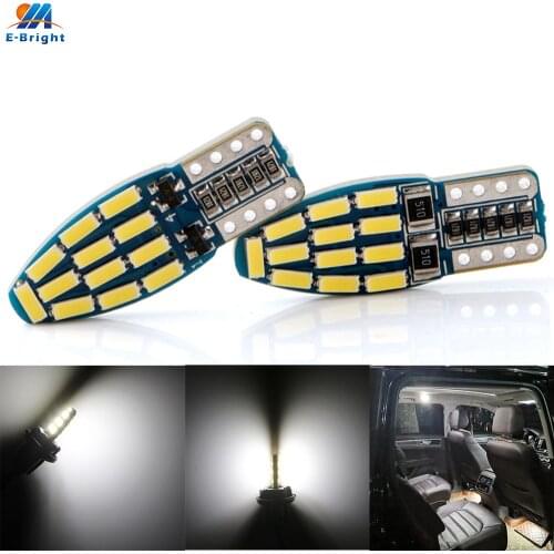 2pcs w5w T10 Canbus 4014 24 SMD Led Bulb NO ERROR Turn Parking Door Signal Side Maker Indicator Light Auto Car DC 9-16V White