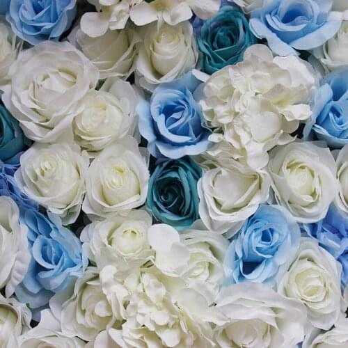 2018 SPR Free Shipping mix white & blue10pcs/lot wedding artificial rose flower wall backdrop stage arch floral decorations