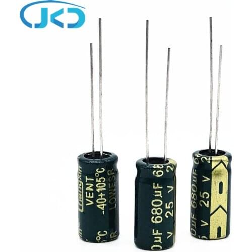30pcs/lot 25V 680UF 8*16mm high-frequency low-impedance aluminum electrolytic capacitor 680uf 25v 20