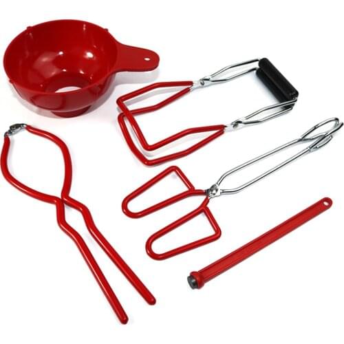 5 Pcs Kitchen Non-Slip Safe Hanging Wrench Canning Jar Lifter Transport Household Canning Tool Kit Practical Anti-Scald Tongs